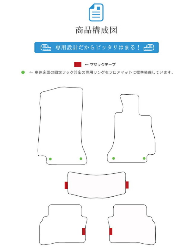 メルセデス・ベンツCクラスフロアマットW205セダンSTDマットカー