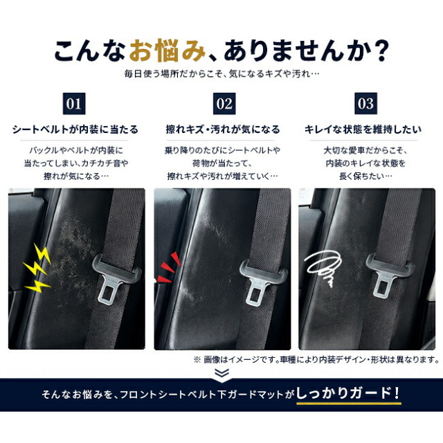 スバルクロストレックGU系フロントシートベルト下ガードマット2枚組車種専用設計シート
