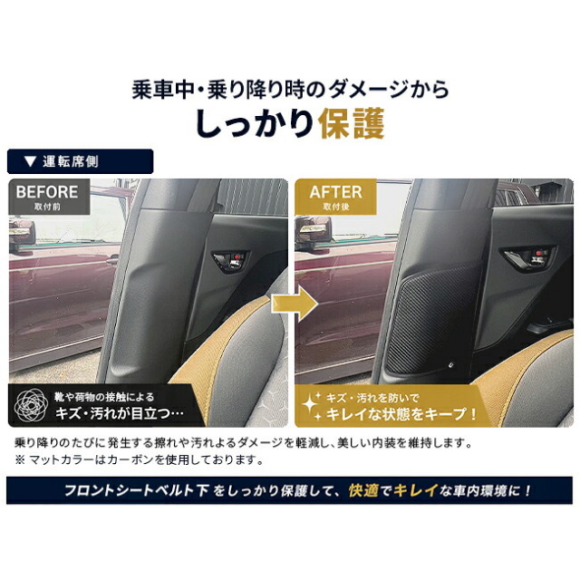 スバルクロストレックGU系フロントシートベルト下ガードマット2枚組車種専用設計シート
