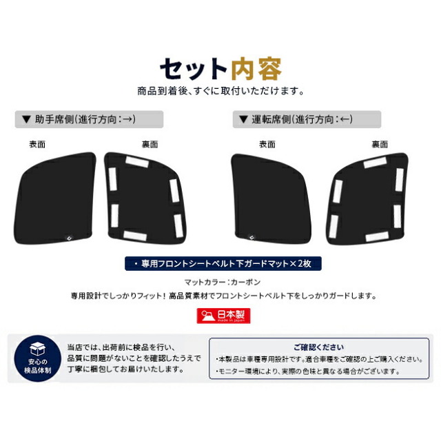 スバルクロストレックGU系フロントシートベルト下ガードマット2枚組車種専用設計シート