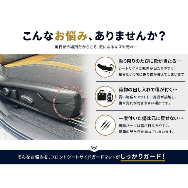 スバルクロストレックGU系フロントシートサイドガードマット2枚組車種専用設計傷防止汚