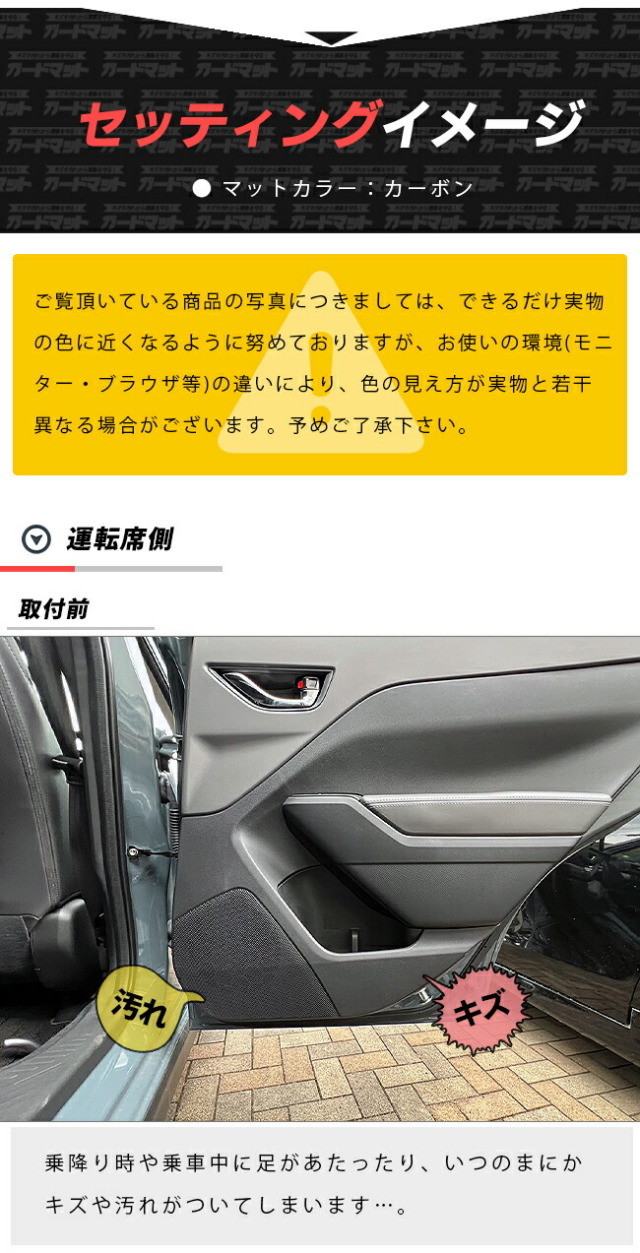 スバルクロストレックGU系ガードマットキックガードリアドアトリ