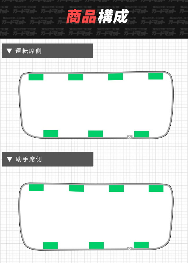 スバルインプレッサガードマットフロントシートバック用2枚組GU系