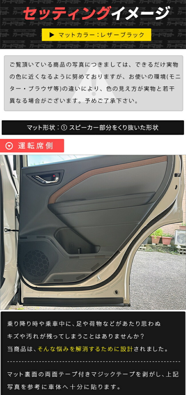 スバルフォレスターガードマットキックガードリアドアトリム用2枚