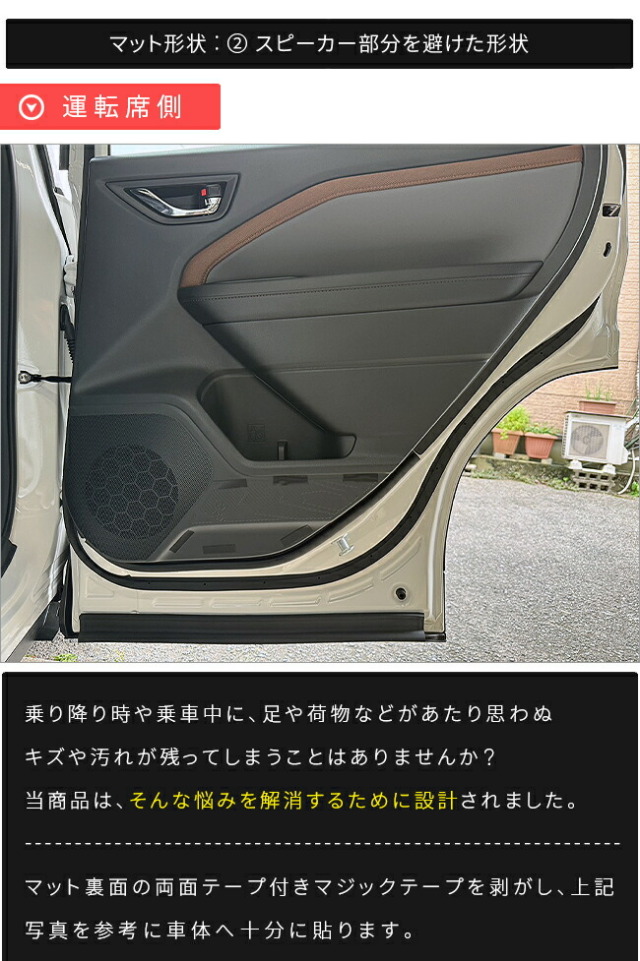 スバルフォレスターガードマットキックガードリアドアトリム用2枚