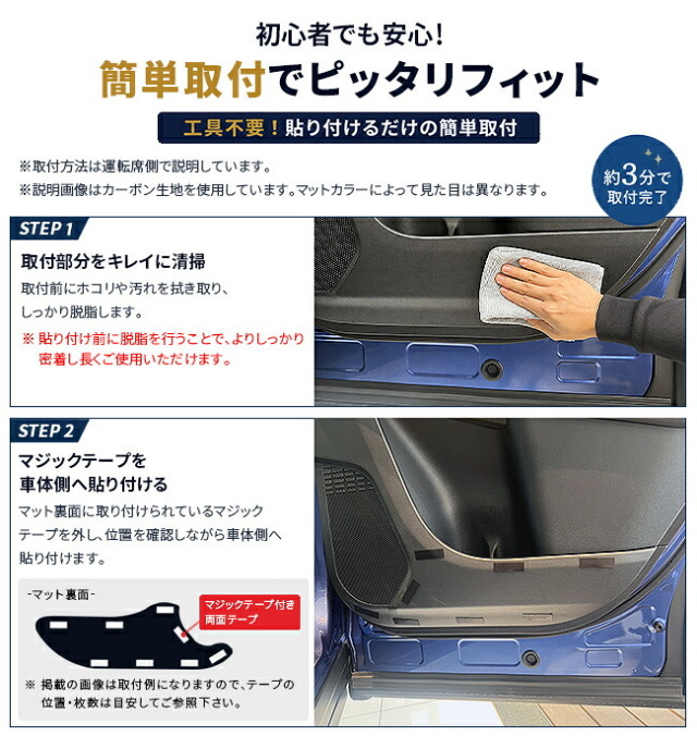 スバルトレイルシーカーリアドアガードマット取付方法