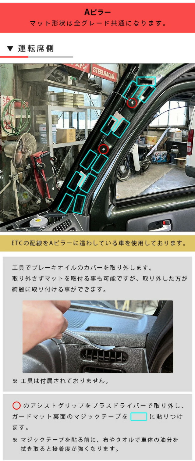 スズキキャリイスーパーキャリイガードマットキックガードABピラ
