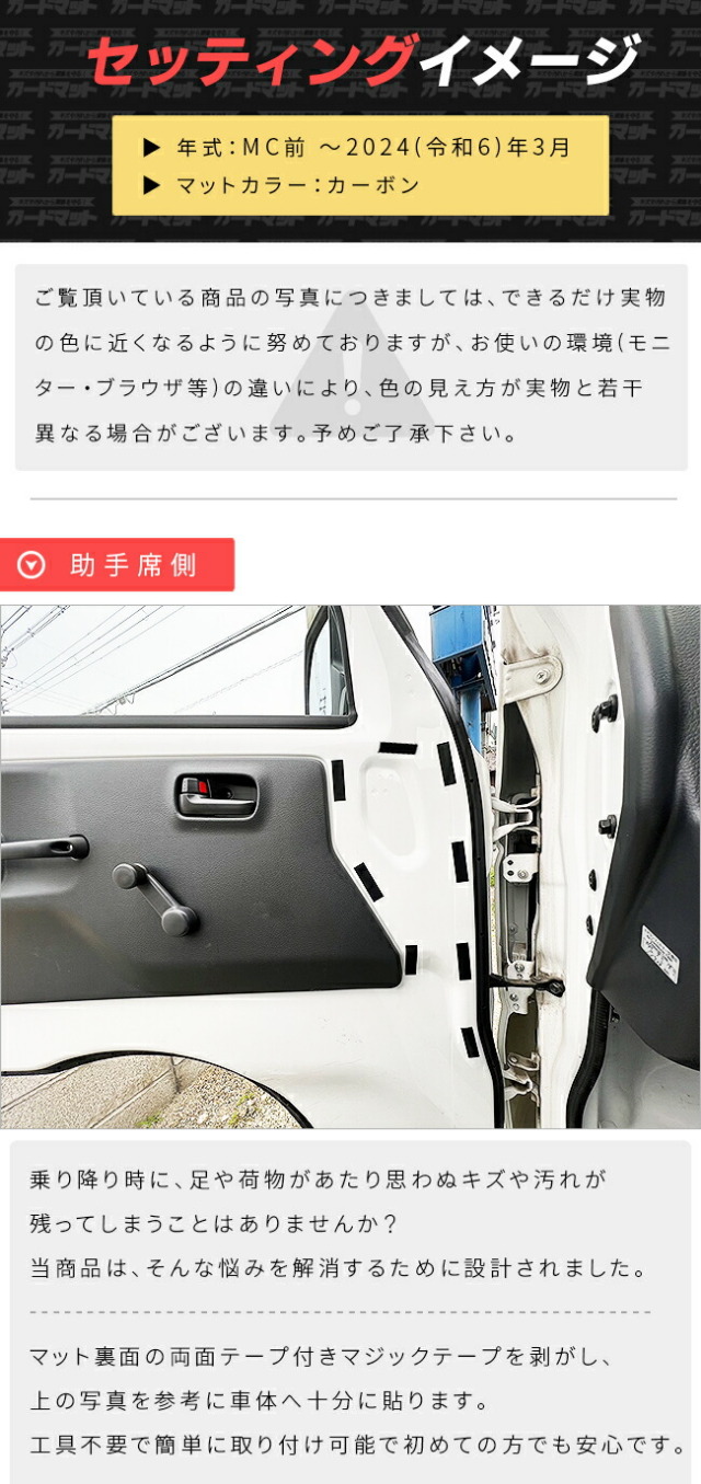 スズキキャリイスーパーキャリイDA16Tガードマットキックガード側