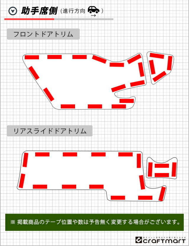 スズキエブリイワゴンDA17Wフロントドアトリムリアスライドドアトリム用ガードマットア