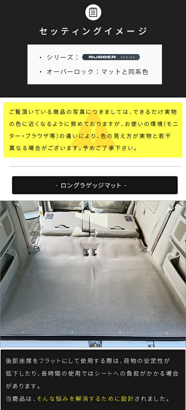 スズキエブリイワゴンロングラゲッジマット後部座席背面付きSTシリーズDA17系内装パー