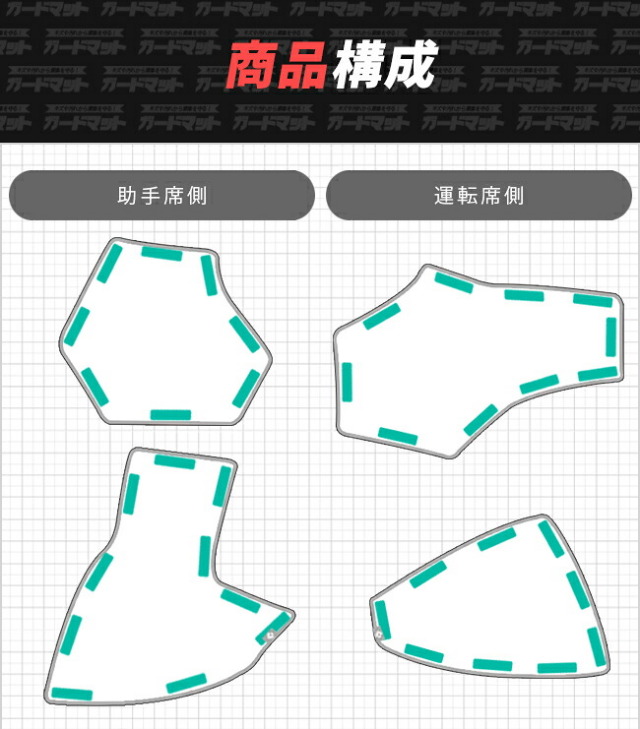 スズキエブリイワゴンDA18Wガードマットキックガードタイヤハウス用4枚組室内側内装パーツカスタムアクセサリードレスアップ傷防