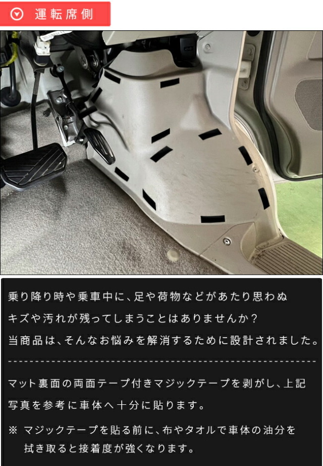 スズキエブリイワゴンDA64Wガードマットキックガードタイヤハウス用4