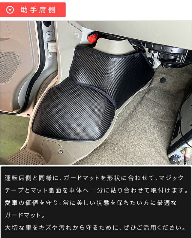 スズキエブリイワゴンDA64Wガードマットキックガードタイヤハウス用4枚組室内側内装パーツカスタムアクセサリードレスアップ傷防