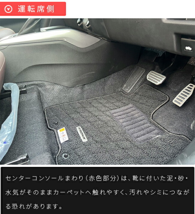 スズキフロンクス3S系センターコンソール下用2枚組ガードマットキック