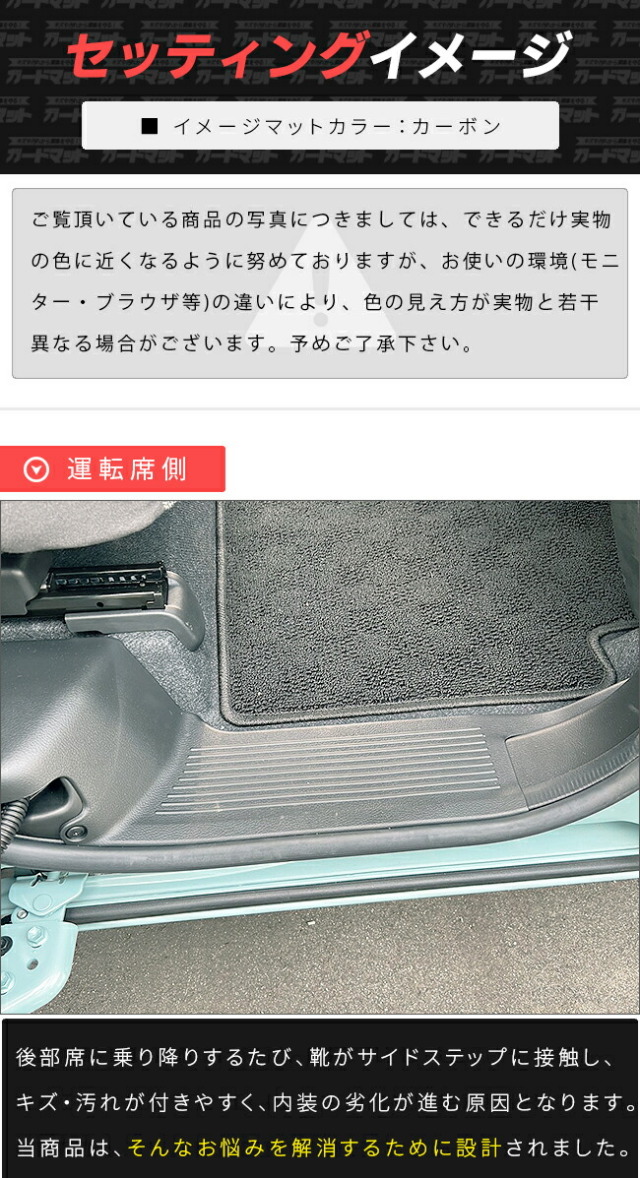 スズキスペーシアガードマットキックガードリアサイドステップ用
