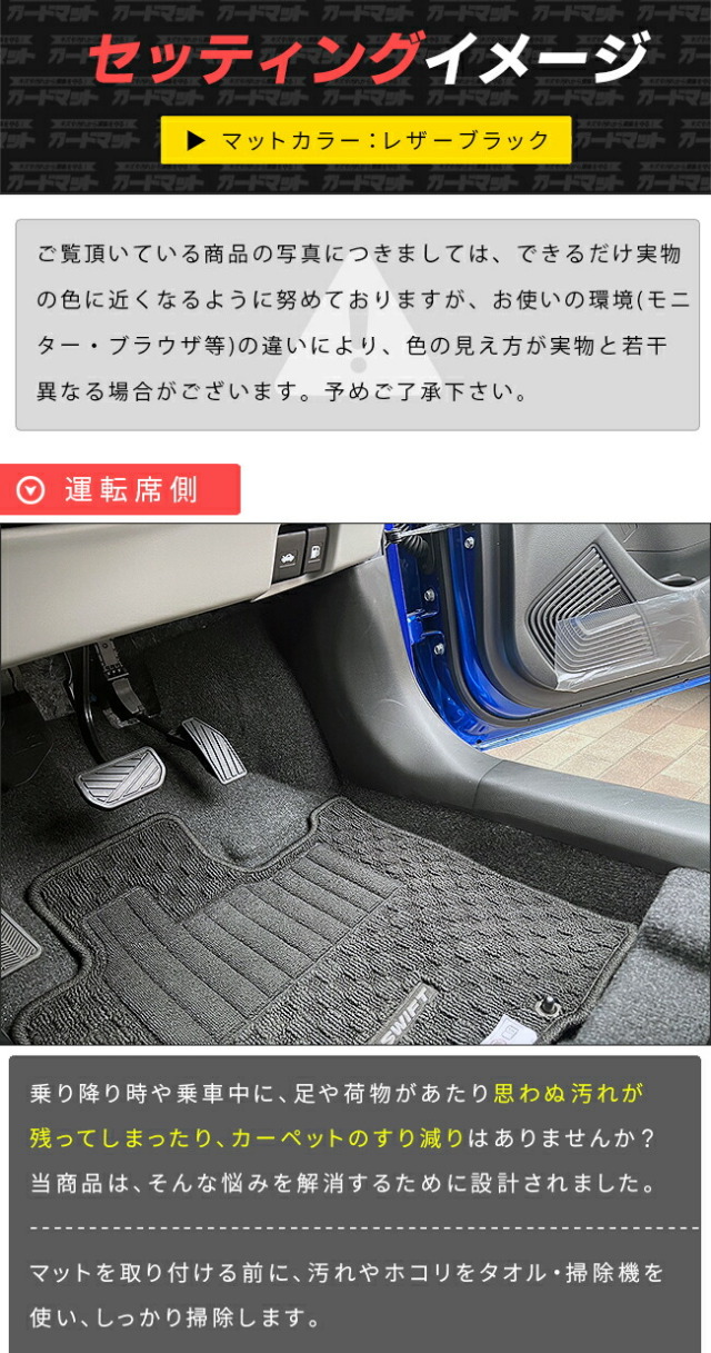 スズキ新型スイフトフロントサイドステップ下用4枚組キックガード