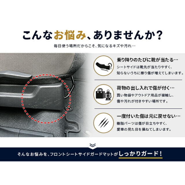 クロスビーシートサイドの擦り傷や汚れを防ぐ保護マット