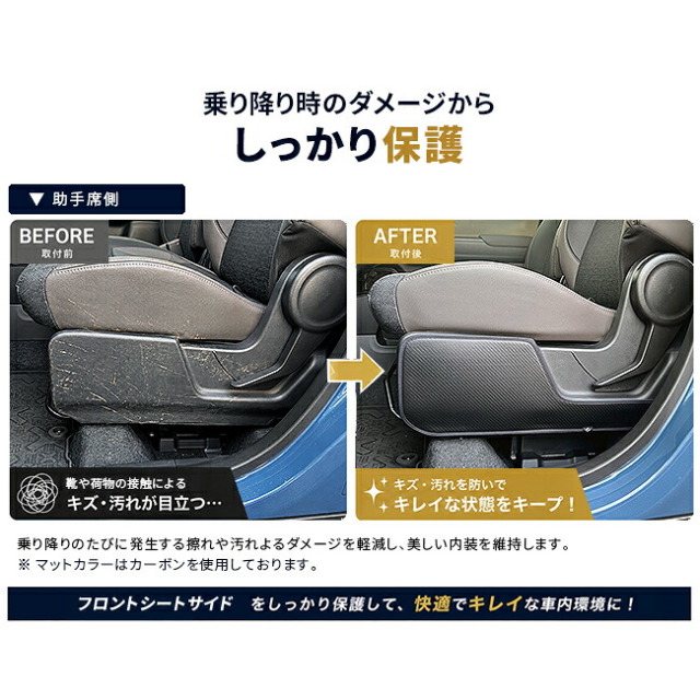 クロスビーシートサイド保護マット装着前後比較