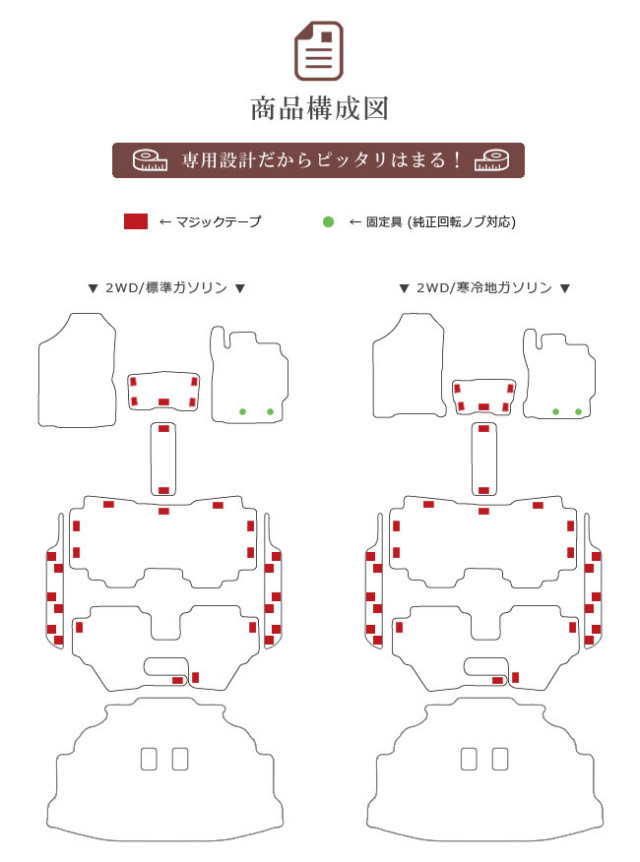 トヨタ170系シエンタフロアマットラゲッジマットセットDXマットカ