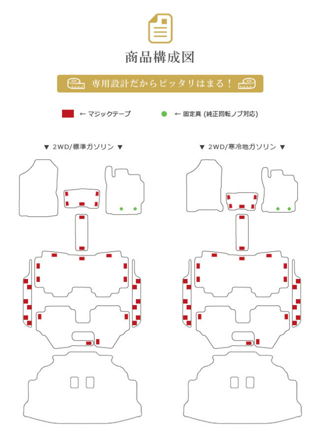 トヨタ170系シエンタフロアマットラゲッジマットセットPMマットカ