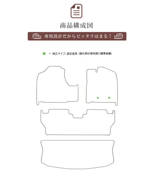 スバルジャスティフロアマットセットスタンダードシリーズSTDマッ