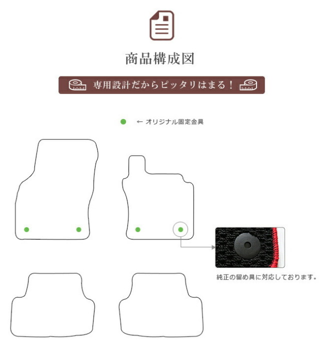 フォルクスワーゲンゴルフGTIフロアマットAUCSTDマットカーマット