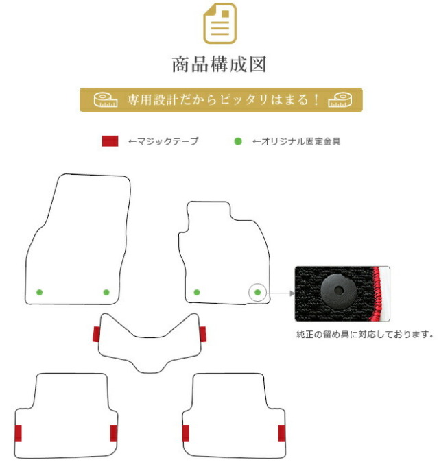 フォルクスワーゲンポロフロアマットAWC系PMマットカーマット内装