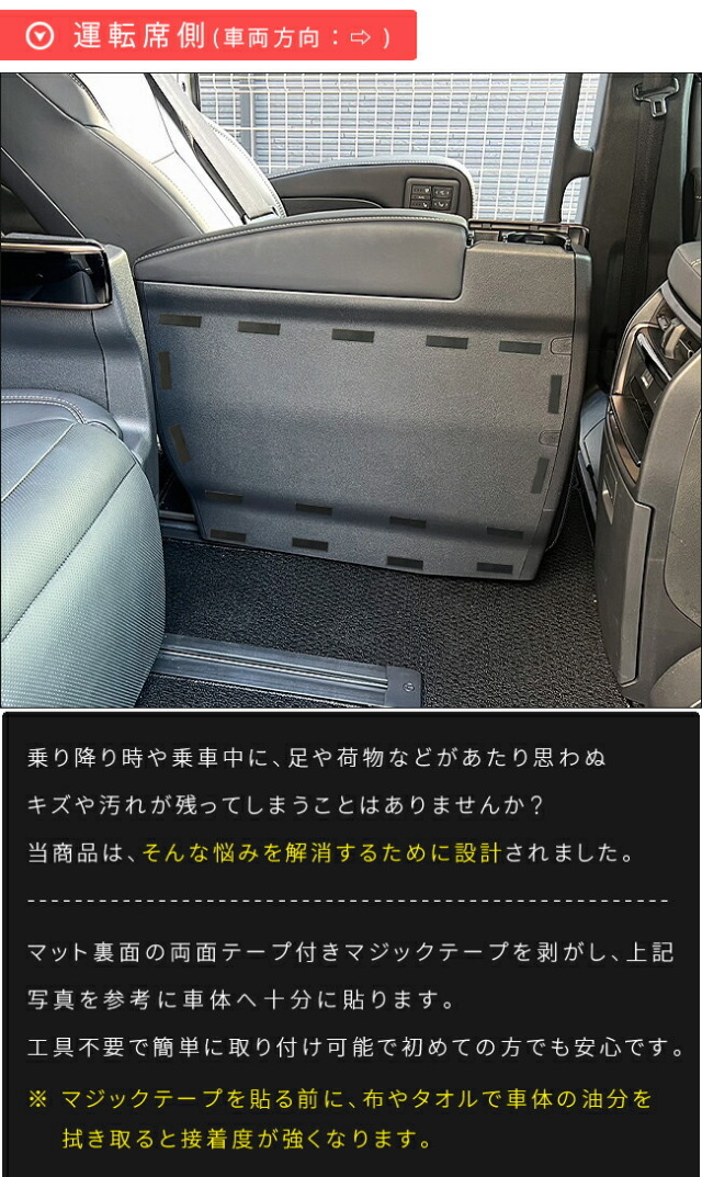 トヨタアルファードガードマットキックガードウォークスルー内側
