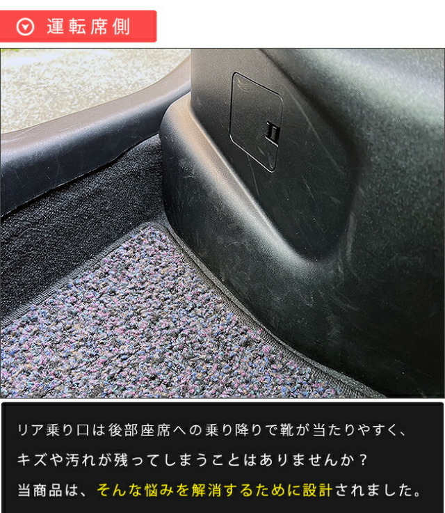 トヨタアクア10系ガードマットキックガード後部乗り口用2枚組パー
