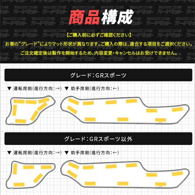 トヨタアクアガードマットキックガードフロントシートサイド用2枚組MX系パーツドレスア