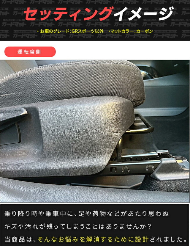 トヨタアクアガードマットキックガードフロントシートサイド用2枚組MX系パーツドレスア