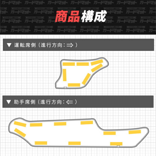 トヨタアクアガードマットキックガードフロントシートサイド用2枚