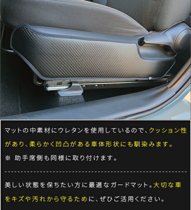 トヨタアクアガードマットキックガードフロントシートサイド用2枚