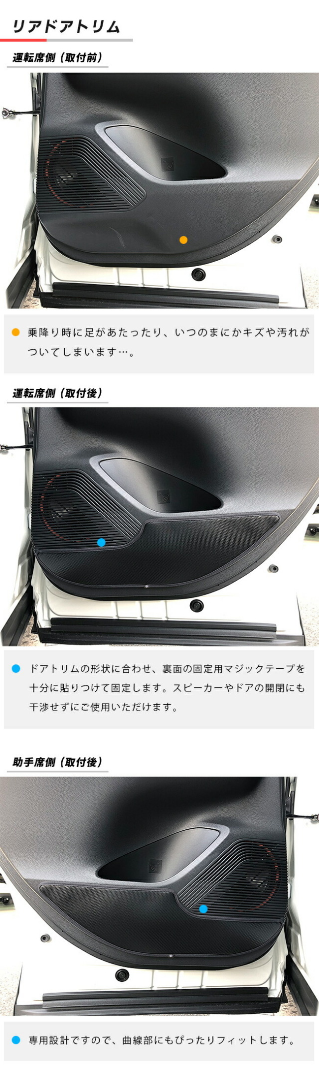 トヨタハリアー80系ガードマットキックガードドアトリム用アクセ