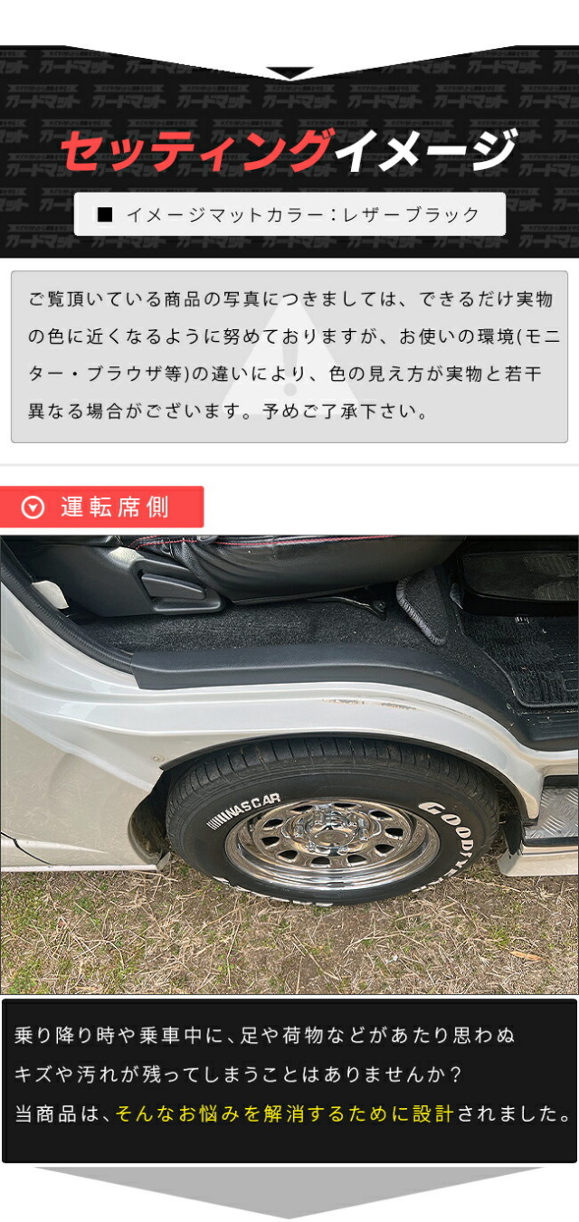 トヨタハイエースガードマットキックガードインナーフェンダー用