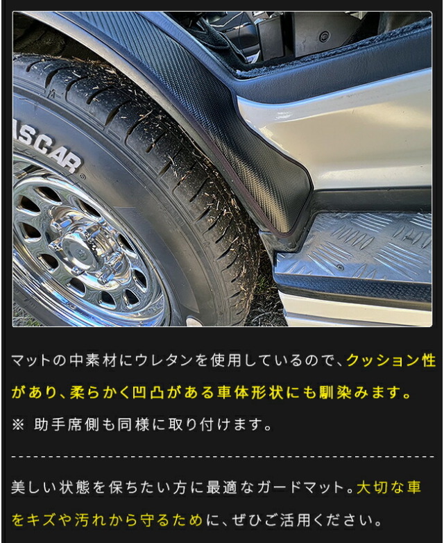 トヨタハイエースガードマットキックガードインナーフェンダー用