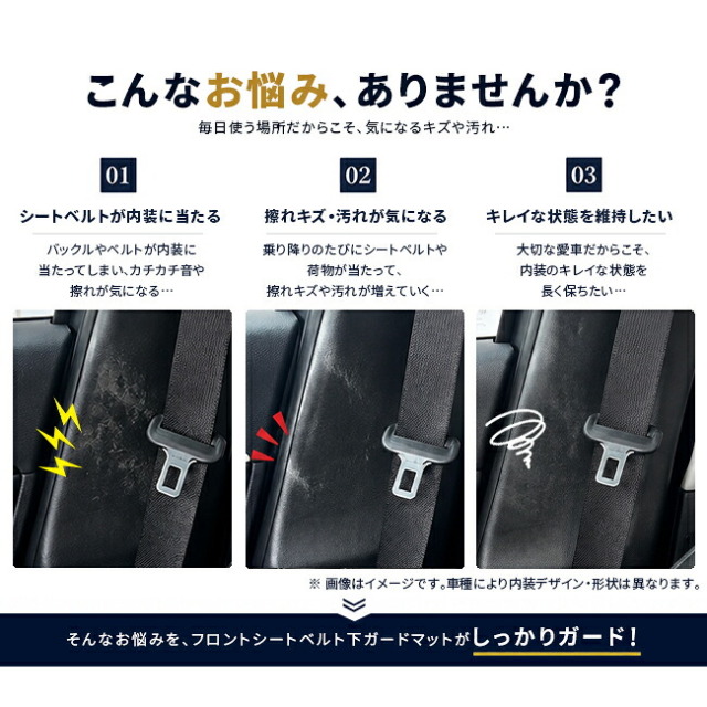 トヨタハイエース200系フロントシートベルト下ガードマット2枚組標準ボディアクセサリ