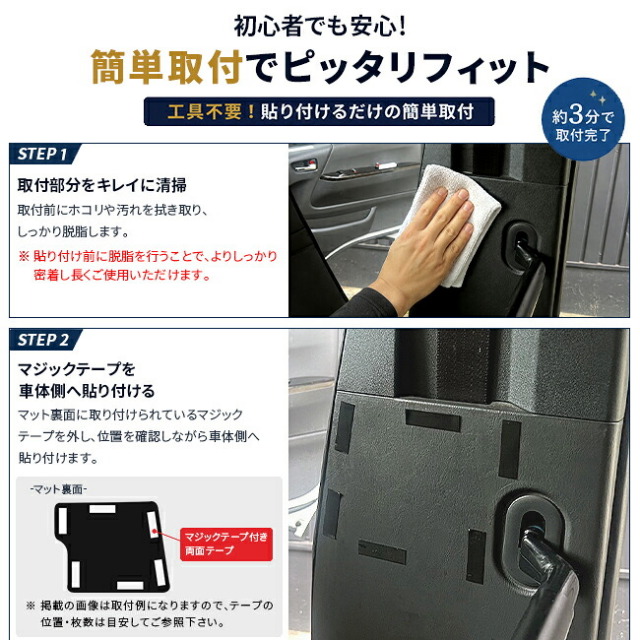 トヨタハイエース200系フロントシートベルト下ガードマット2枚組標準ボディアクセサリ