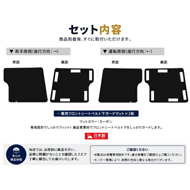トヨタハイエース200系フロントシートベルト下ガードマット2枚組標準ボディアクセサリ