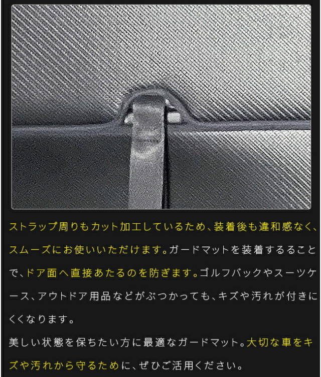 トヨタハイエース200系ガードマットバックドアトリム用2枚組キックガ