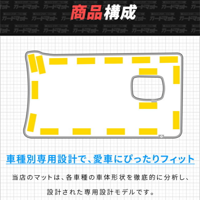 トヨタハイエース200系ガードマットグローブボックス用1枚キックガー