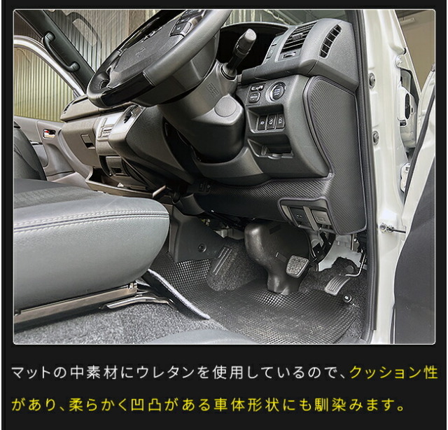 トヨタハイエース200系ハンドル下グローブボックス下ガードマット2枚