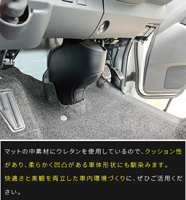 トヨタハイエース200系ガードマットステアリングコラムシャフト部用2枚組キックガード4型5型6型7型8型9型対応足元保護傷防止汚れ