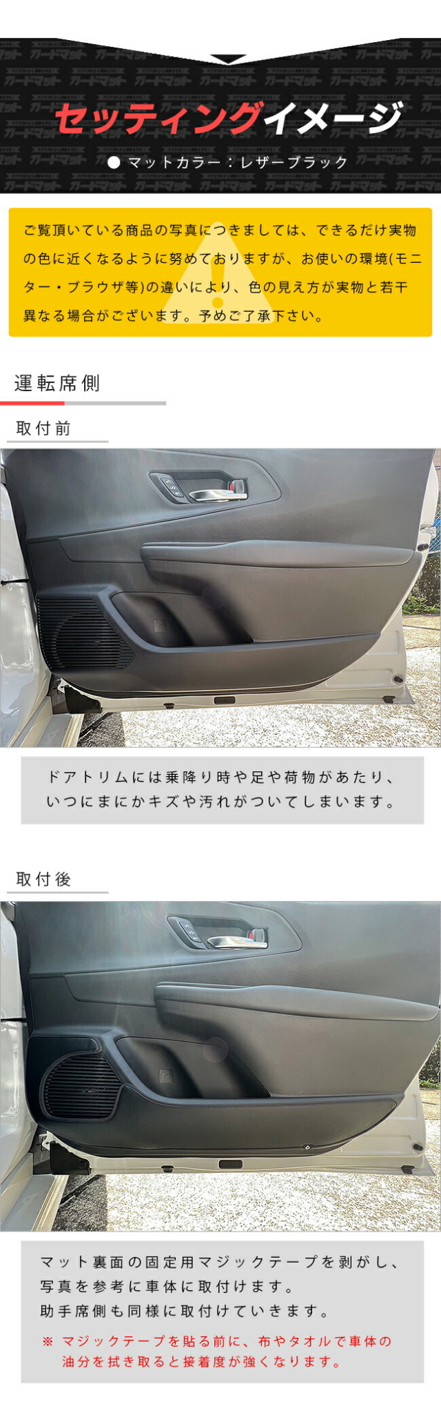 トヨタプリウス60系ガードマットキックガードフロントドアトリム