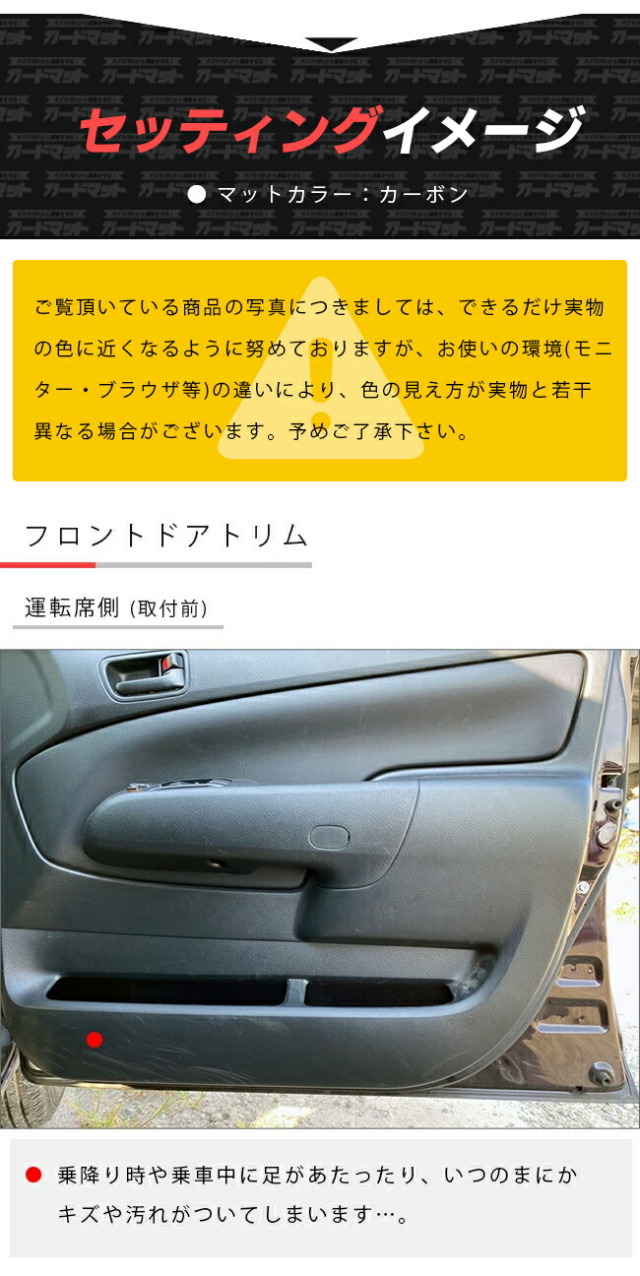 トヨタサクシード160系50系ガードマットキックガードドアトリムセ