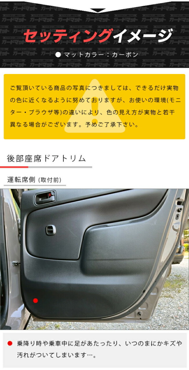 トヨタサクシード160系50系ガードマットキックガード後部座席ドア