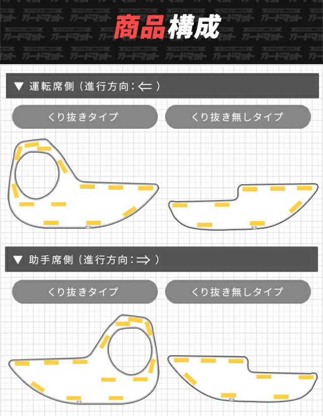 トヨタラヴ4ガードマットリアドアトリム用60系専用2枚組キックガ