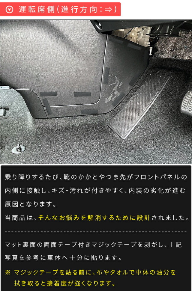 トヨタノア90系ガードマットキックガードフロントパネル内側用2枚