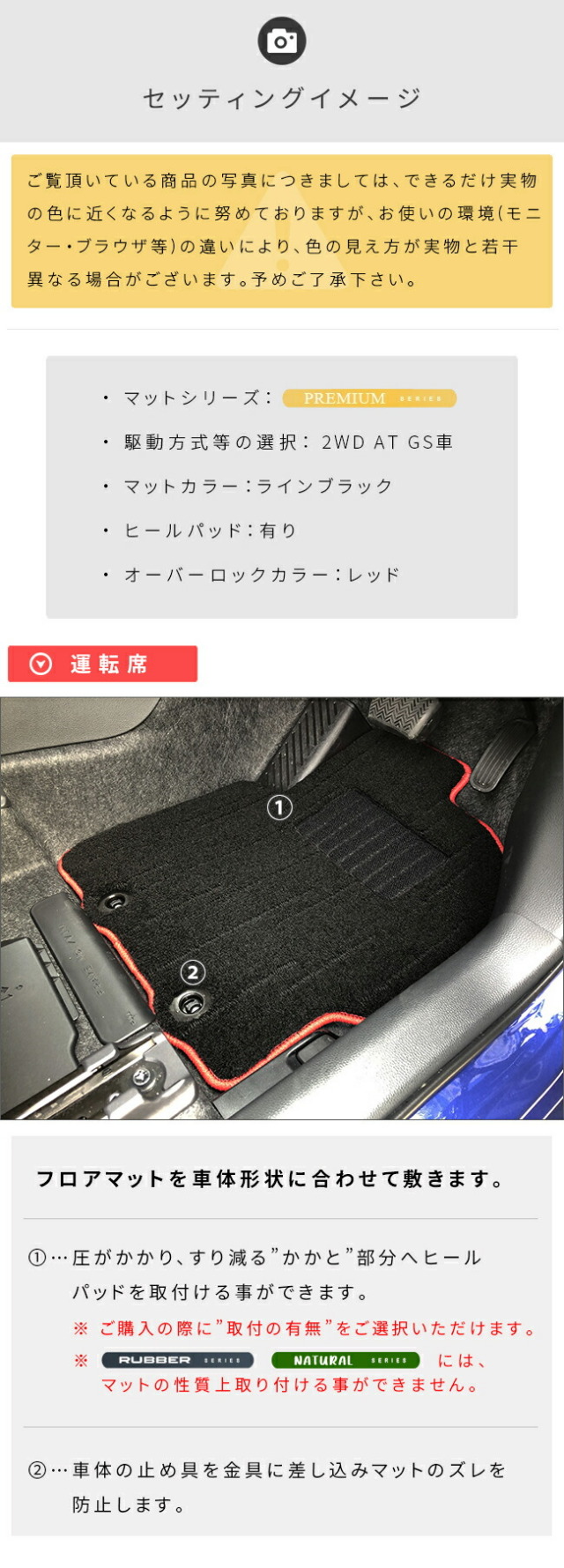 トヨタヤリスフロアマット運転席専用LXシリーズ10系200系マット内