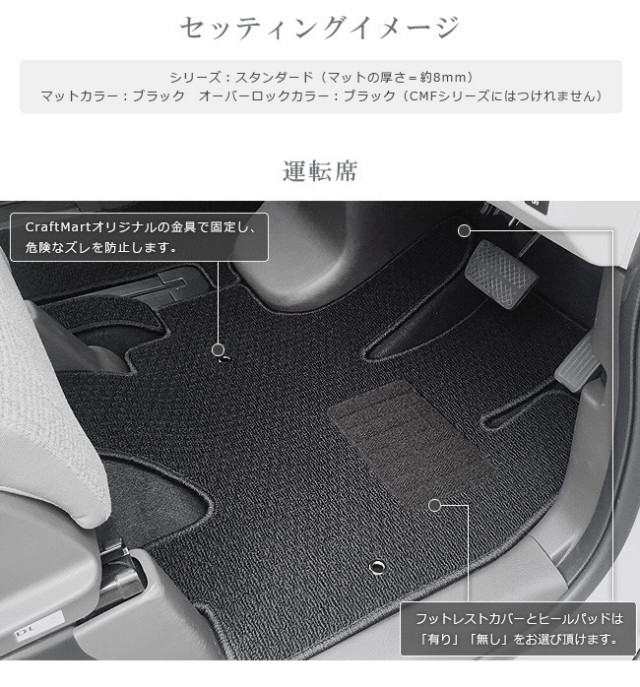 ホンダ エヌボックス N Box 運転席フロアマット Jf3 Jf4 Dxマット カスタム N Box 運転席カーマット 内装 カスタム カーマット専門店 Craft Mart